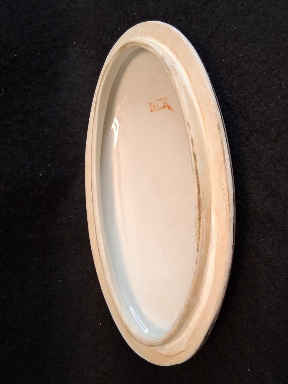 VTG Made in China Chinoiserie Ceramic Oval Trinket Box Bird & Floral Gold Accent - Picture 10 of 13